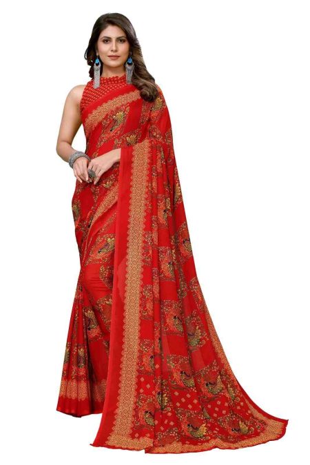 Royal Sindoor Georgette Saree