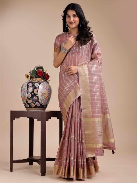 Dusty Mauve MIAMI Organza Saree.