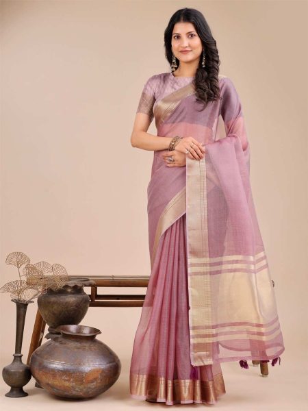 Seoul Lilac Organza Saree.