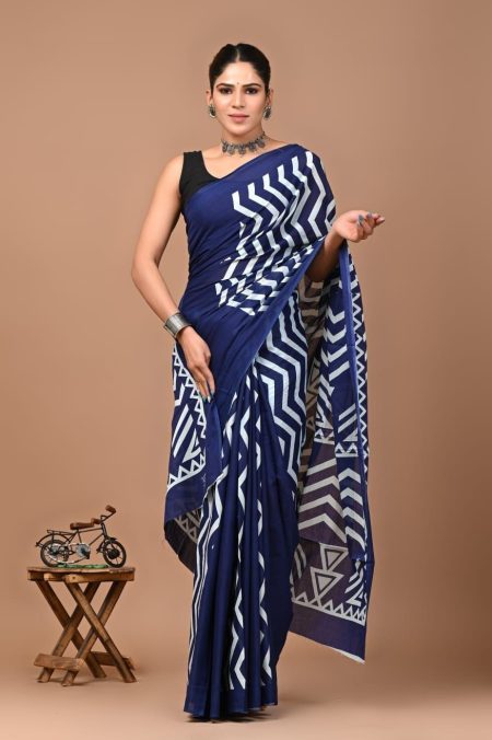 The Artisanal Amber Batik Cotton Saree