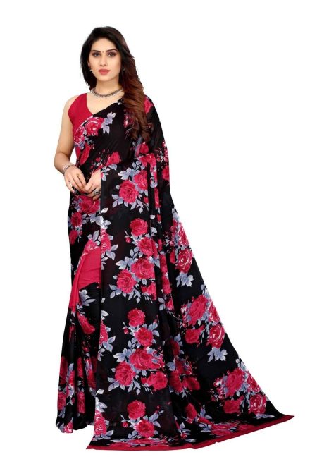 Royal Rose Georgette Saree