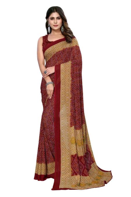 Ethnic Bandhani Style Georgette Saree