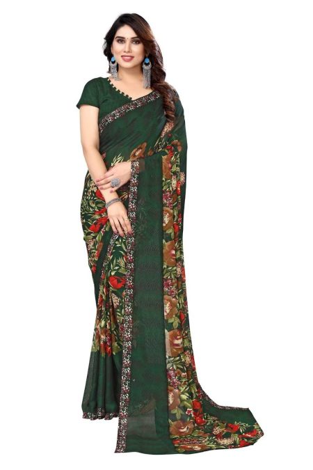 Olive Garden Drape Georgette Saree