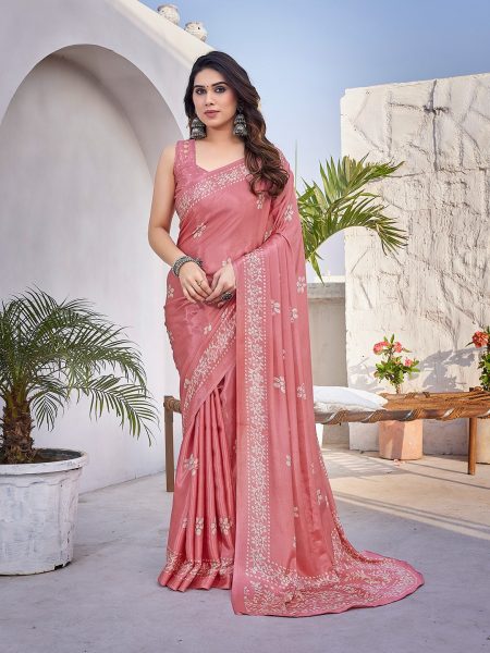 Georgete Saree With Lace 66