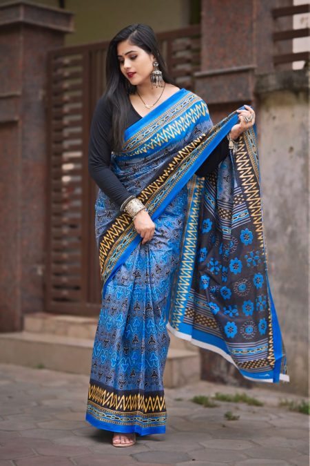 ITISKA Royal Azure Heritage Saree