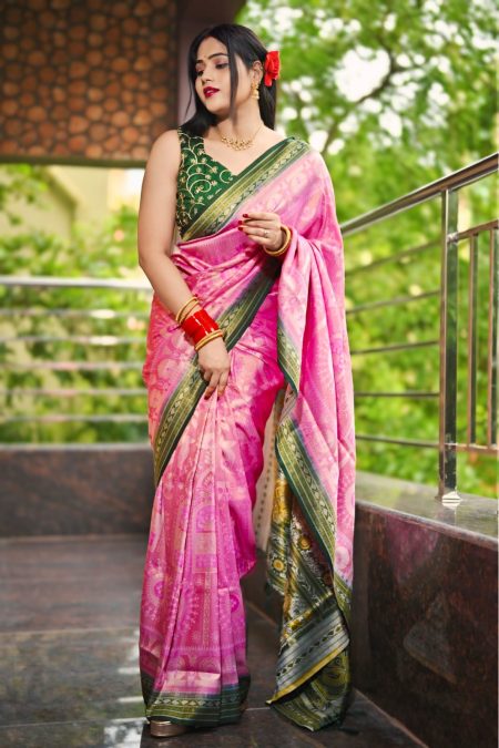 ITISKA Rose Emerald Heritage Saree