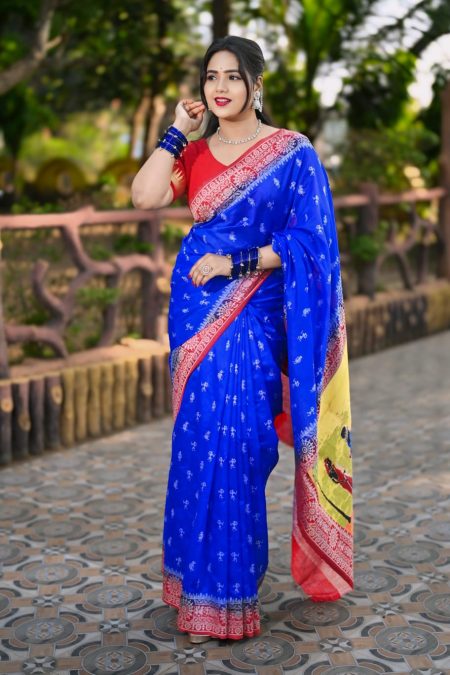 ITISKA Neelambari Pattachitra Saree