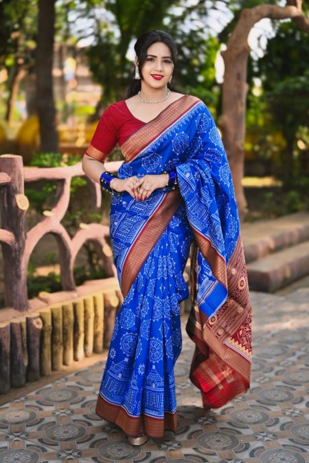 ITISKA Nilachakra Royal Blue Saree