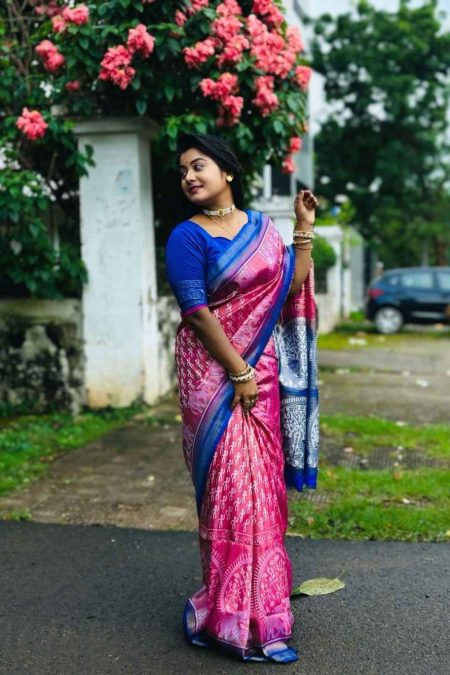 ITISKA Pink Sapphire Heritage Saree