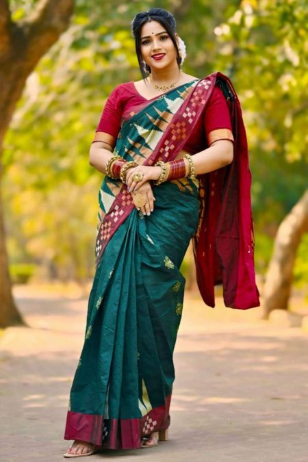 ITISKA Emerald Royale Heritage Saree